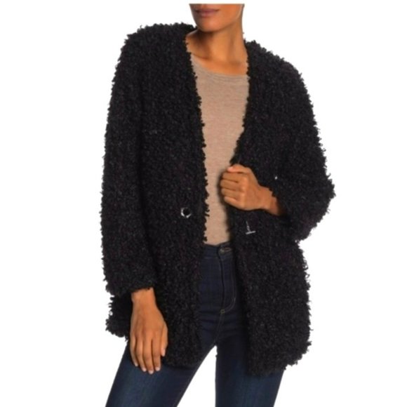 Max Studio Jackets & Blazers - MAX STUDIO Curly Black Teddy Coat Size Large